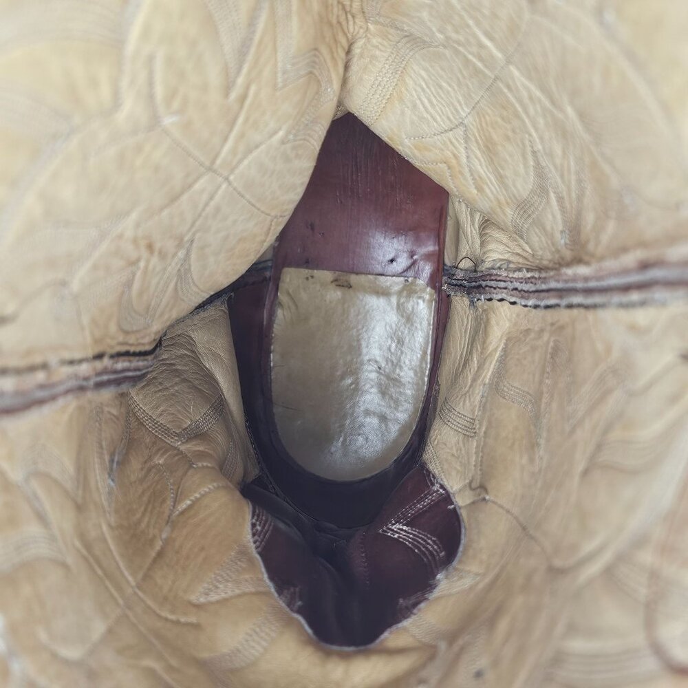 Tres Outlaws Falconhead Mens sz 15 Dark Brown Leather Custom Cowboy Western Boot - Picture 15 of 16